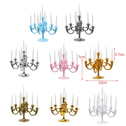 Ins Style Retro European Luxury Cake Decoration Candlestick Baking Birthday Party Wedding Small Plug-In Supplies Theme Girl