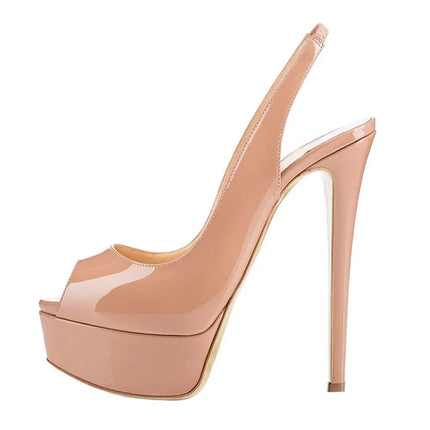 LOSLANDIFEN New 14CM Platform Super High Heels For Woman Sexy Open Toe Sandals Gladiator Party Dress Women Shoes Plus Size 44