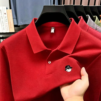 2026 Men's Summer High end Printed Golf Collar T-shirt Solid Color Breathable Office and Leisure High quality Men's Wear S-4XL