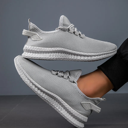 Men's Lightweight Breathable Running Shoes with Lace-Up Design Comfortable All-Day Versatile Fashionable Mesh Upper