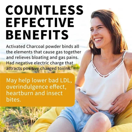 Activated Charcoal Capsules 1200 Mg - Supports Intestinal Health, Digestive Health, Relieves Bloating, and Improves Immunity