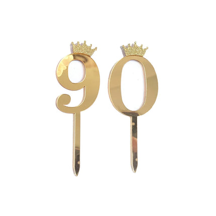 Happy Birthday Cake Topper Wedding Decorations Acrylic Cake Topper Gold Silver Numbers 10 16 18 20 30 Cake Decoration Tools