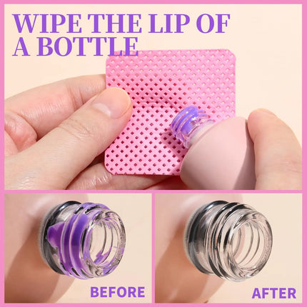 100/600Pcs Lint Free Nail Wipes Eyelash Glue Wipes Nail Polish Remover Pads Gel Nail Cleansing Wipes Suitable for Home Use