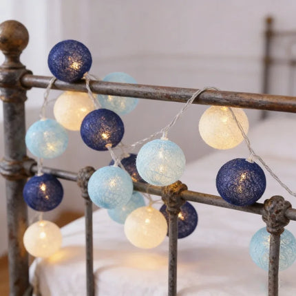 10/20LED String Lights Battery Cotton Balls Christmas Garland Fairy Light Novelty Lamp Chain for Home Wedding Party Decoration