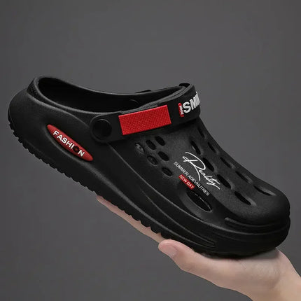 Men EVA Clogs Hollow Out Hole Sandals Adjustable Strap Non Slip Garden Work Shoes Waterproof Outdoor Pool Male Beach Slippers
