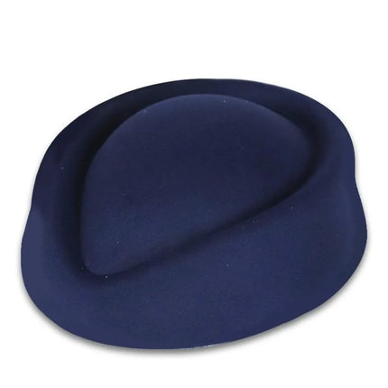 New British Retro Top Hats Formal Concave Top Felt Beret Solid Flight Attendant Hat Women Headwear