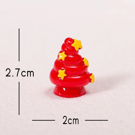 100pcs Wholesale Mini 3D Christmas Tree Resin Charms DIY for Keychain Jewelry Home Desktop Oranment Dollhouse Accessories