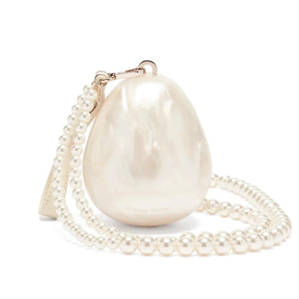 Mini Pearl Bag Crossbody Beaded Necklace Shoulder Handbag Egg Evening Fashion Totebag Women Hand Lady Phone Handbags Small Woman