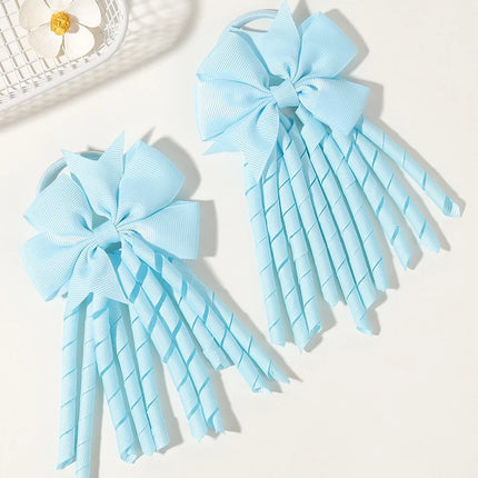 2pcs Girls' Bow Tassel Headband  for Children Babies Girls Parties Dances Ponytails Fixed Hair Accessories Baby Hair Accessories