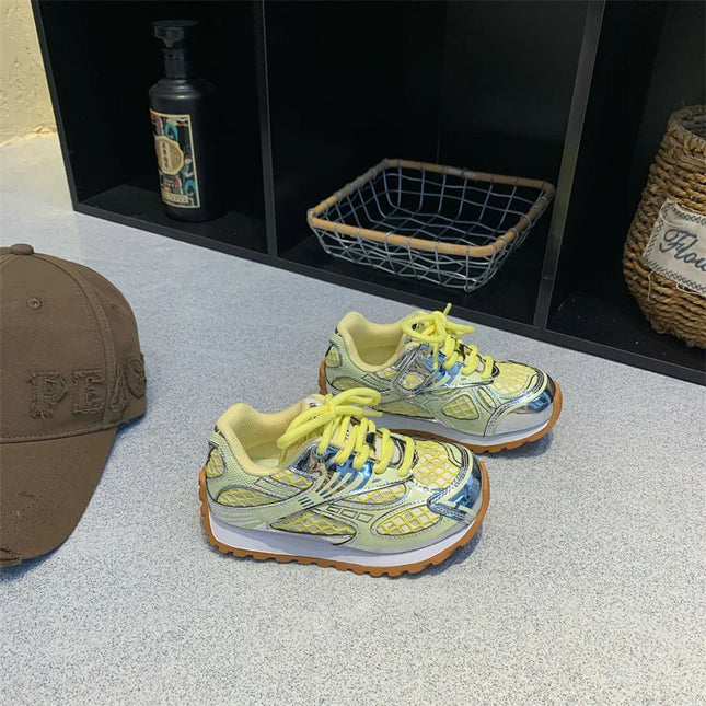 2025 Toddler Kids Orbit Metallic Running Sneaker Children Casual Fashion Trainers Boys Girls Sports Walking Glowing Tennis Shoes