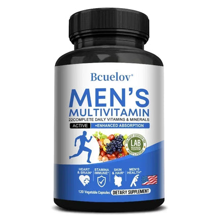 Multivitamin for Men - Daily Multivitamin for Energy, Focus & Brain, Men's Health Complex, Non-GMO120 , 120 Vegetarian Capsules