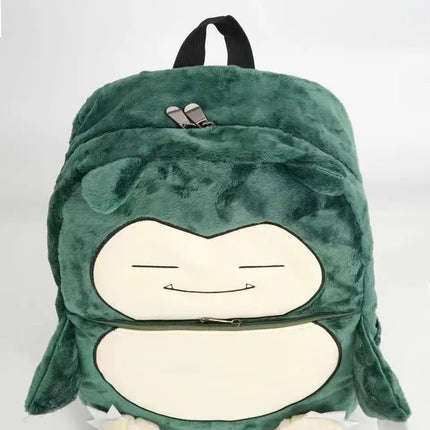 Pokemon Anime Gengar Snorlax Plush Backpacks Storage Bags Travel Mochila Plush Backpack Bag for Children Kids Boys Girl Students