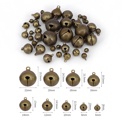 Bronze Bells Small Copper Jingle Bells Loose Beads Hand make Accessories Jewelry Home DIY Christmas Tree Festival Party Tree