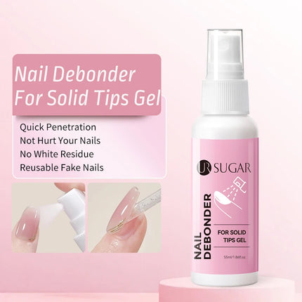 UR SUGAR 55ml Nail Debonder For Solid Tips Gel Spray Nail Tips Remover Liquid False Nails Cleaning Reusable Manicure Nail Supply