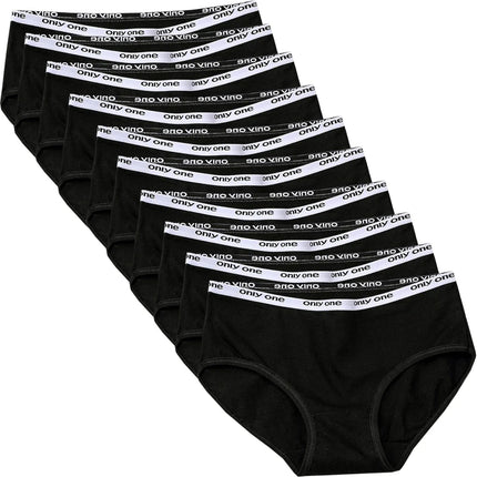 10pcs Pure Cotton Mid Waist Briefs Womens Sexy Basic Type Panties Girls Comfort Underpants Female Sport Underwears Lady Pantys