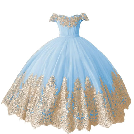 Customized Red Flower Girl Dresses For Wedding Gold Appliques Crystal Luxury Princess Formal Events Holy First Communion Gown