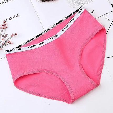 10pcs Pure Cotton Mid Waist Briefs Womens Sexy Basic Type Panties Girls Comfort Underpants Female Sport Underwears Lady Pantys