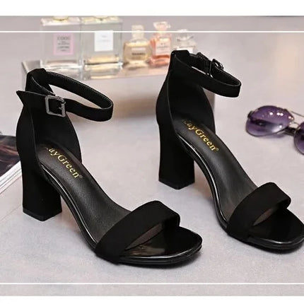 2026 New Summer High Heels Women Roman Shoes Thick With Open Toe Sandals Women's Shoes Small Size 31 32 33 40 European Style