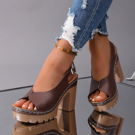 *Summer Hot Selling Comfortable Fish Mouth Beach Casual Sandals for Women's Fashion New Elegant Banquet High-heeled Sandals