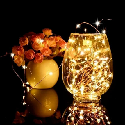 10pcs 6pcs Copper Wire LED String Lights Holiday Fairy Lights Garland Christmas Tree Decor Wedding Party DIY Natal Navidad 2023