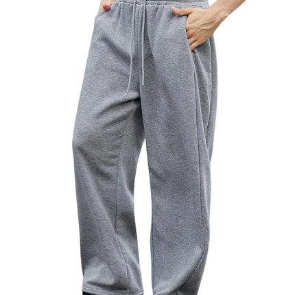 2026 Men's Wide Leg Sweatpants, European and American Men's and Women's Sweatpants, Waist Drawstring Straight Leg Loose Casual S