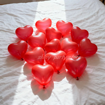 50/100pcs Red Heart Balloons Inflatable Latex Balloon for Valentine Day Wedding Party Anniversary Decoration Supplies Wholesale