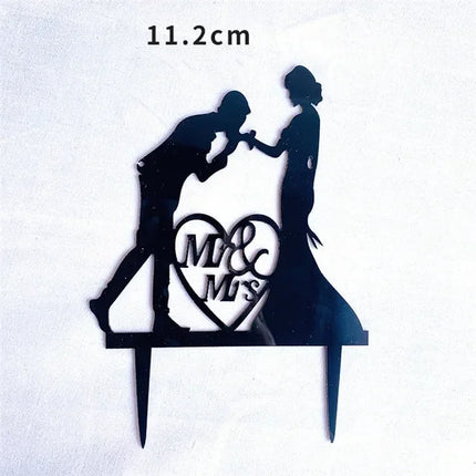 Ins Gold Acrylic Ring Wedding Cake Topper Bride Groom Proposal Party Wedding Cake Topper for Engagement Gift Dessert Decoration