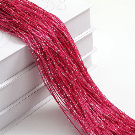 2*1M Tassel Window Curtains Shining Screen Panel Hanging Beaded Curtains Glitter String Curtain Door Fly Screen Party Decoration