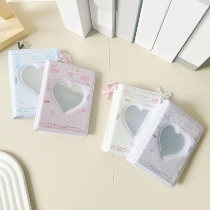 3 inch Korean INS Style Photocard Binder 40 Pockets Love Heart Shaped Card Album Polaroid Photo Album Card Bag Storage Bag