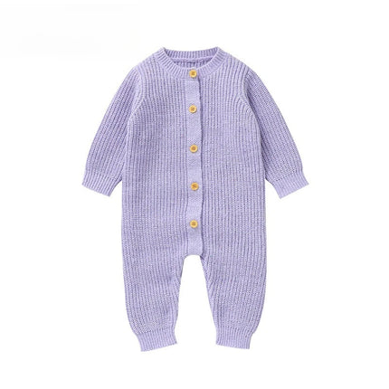 Infant Baby Girls Knitted Jumpsuit Toddler Baby Boys Long Sleeved Knitting Romper Kids Clothes