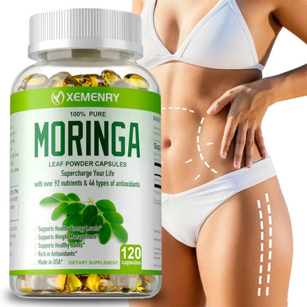 Organic Moringa Capsules - Immune System&Energy Booster - Vegetarian Supplements for Healthy Capsules