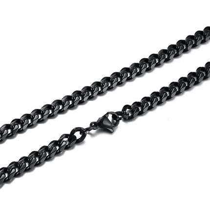 3/5/7mm Stainless Steel Cuban Link Chain Stainless Steel Necklace, Punk Hip-hop Choker for Men, Fashion Jewelry Accessories
