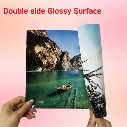 A4 Double Sided Glossy Photo Paper 200gsm for Inkjet Printer&Dye ink,Instant Dry & Water Resistant,Perfect for Photo ,Brochure
