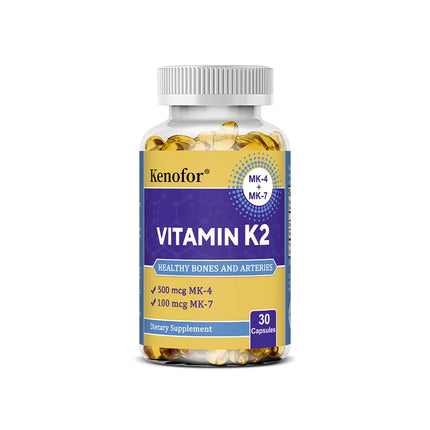 Vitamin K2 Supplement - Supports Bone Density, Teeth, Skin, Heart Health and Immunity, Non-GMO, 120 Capsules