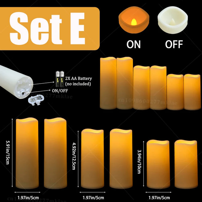 9-120Pcs Flameless LED Candles Battery Operated Candles Artificial Candles for Wedding Party Home Birthday Christmas Decor