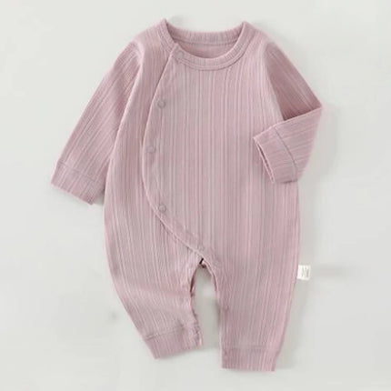 Newborn Baby Clothes 0 To 3 Months Solid Color 100% Cotton Spring Autumn Winter Unisex Long Sleeve Baby Rompers For Boys Girls