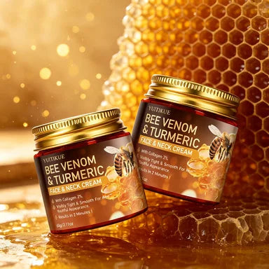 YUITIKUE Bee Venom & Turmeric Face Neck Cream 60g with Collagen 2% for Tight, Smooth & Youthful Skin