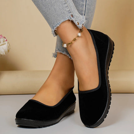 Women's Spring Slip On Sneakers Lightweight Soft Bottom Comfortable Durable Solid Color Versatile Casual Walking Shoes