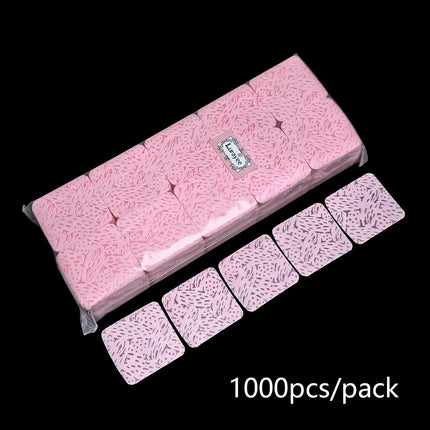 1000pcs Lint Free Nail Wipes Nail Polish Remover Pads Absorbent Soft Eyelash Extension Glue Cleaning Wipes Removal Manicure Tool