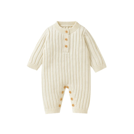 Newborn Baby Rompers Knitted Infant Boy Girl Jumpsuit Long Sleeve Autumn Toddler Bebes Clothes Fashion Solid 0-18M Overalls Warm