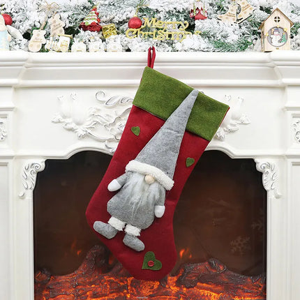 Christmas Stocking Gift Candy Bag Large Capacity Nonwoven Holder Xmas Decorations For Home Navidad 2025 New Year Oversize Sock