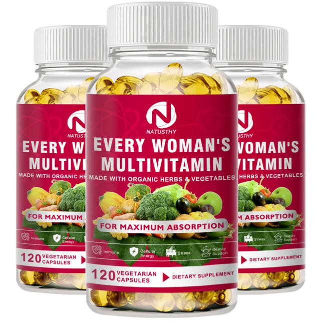 Daily Women's Multivitamin - Super Vitamins (A B C D E K) + Iron + Zinc + Organic Non-GMO Ingredients - Women's Multivitamin