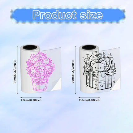 Transparent Adhesive Thermal Printing Paper Glossy Clear Label Roll for Mini Thermal Printers