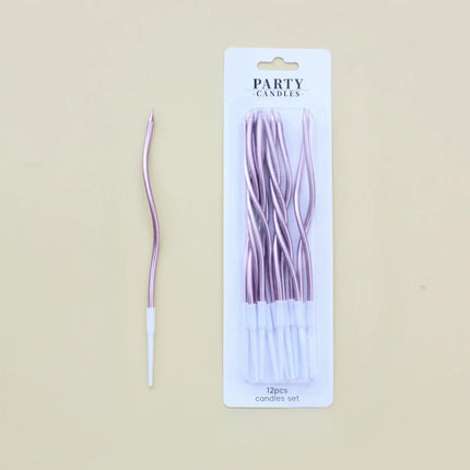 12/48pcs/1case Birthday Candles Spiral Cake Candles Long Thin Cake Candles For Wedding Party And Cake Decoration
