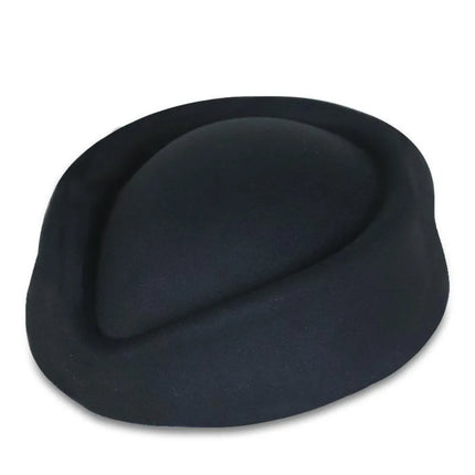 New British Retro Top Hats Formal Concave Top Felt Beret Solid Flight Attendant Hat Women Headwear