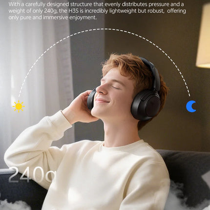 QCY H3S Over Ear Headphone Hi-Res LDAC Spatial Sound Headset H3S -56dB Adaptive ANC Wireless Earphone Bluetooth 6.0 102Hrs