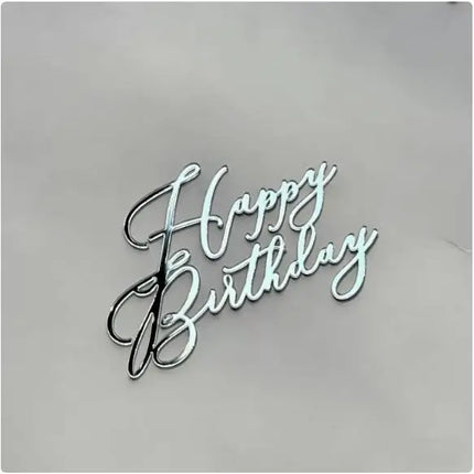 New Side Happy Birthday Cake Toppers Decoration Gold Acrylic Kids Birthday Party Cake Topper for Baby Shower Gift Baking Supplie
