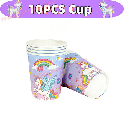Kids Girls Unicorn Birthday Party Decoration Plate Cup Happy 1st Unicorn 3D Balloon Kid Favors Gift Wedding Baby Shower Supplies