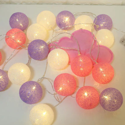 10/20LED String Lights Battery Cotton Balls Christmas Garland Fairy Light Novelty Lamp Chain for Home Wedding Party Decoration