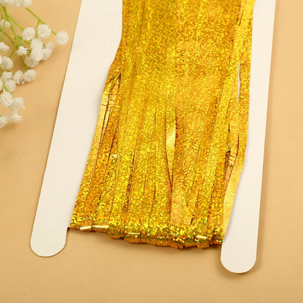 Cheap as a Party Metallic Tinsel Foil Fringe Curtains Backdrop for Birthday New Year Eve Party Photo Wedding Baby Shower Decor